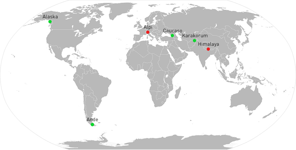World Map con pallini spedizioni e scritte ITA